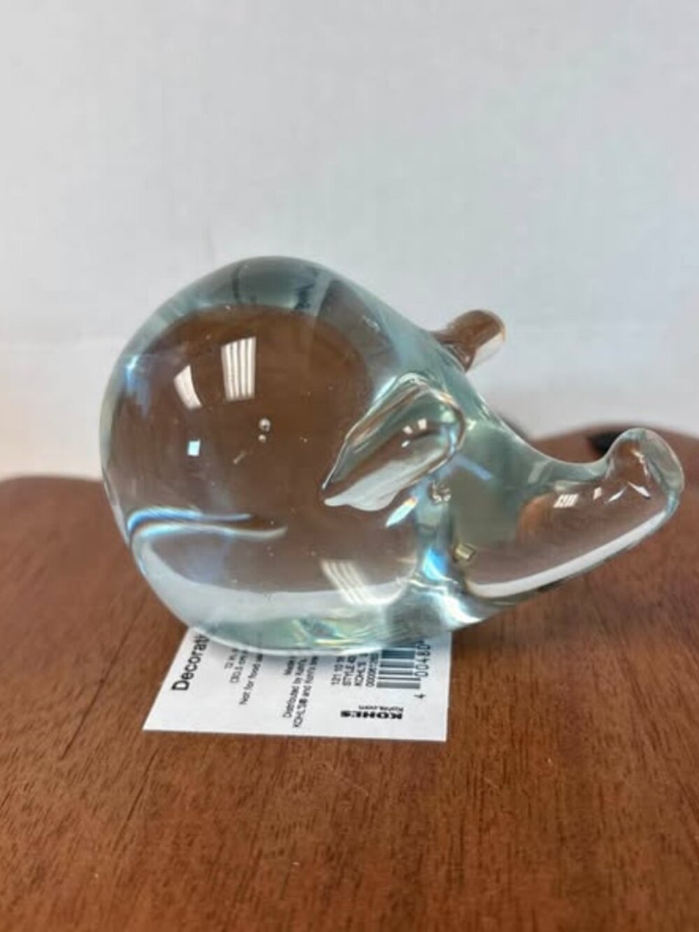 Vtg Pig Glass Clear Figurine Whimsical Paperweight Farm Anim